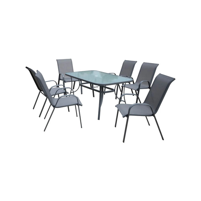 SETTING 7PCE MARQUEE STEEL SLING W/GLASS