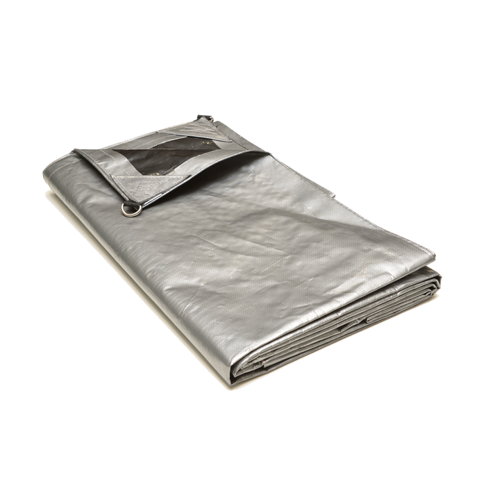 CREEPER TARPAULIN SLIVER/GREY 4.9M X 7.3M HEAVY DUTY