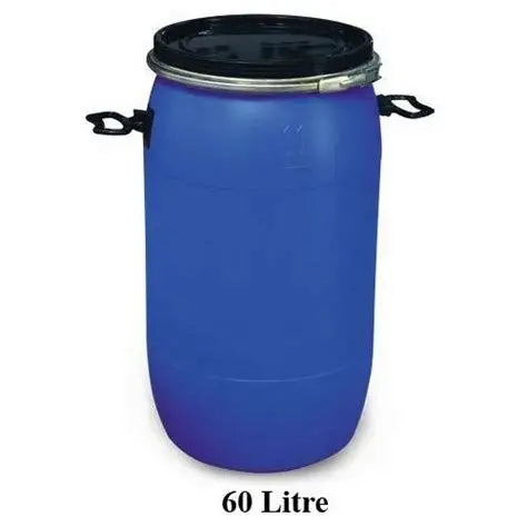 DRUM PLASTIC 60L BLUE OPEN TOP