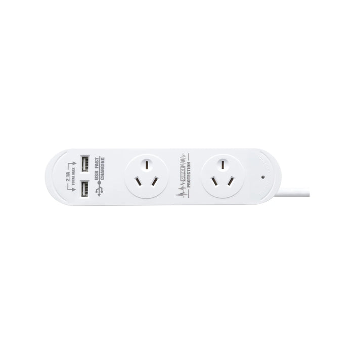 POWERBOARD SURGE PROT CORDTECH 2 OUTLET