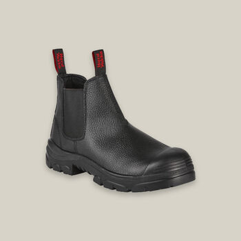 GRIT PULL ON STEEL TOE SAFETY BOOT - BLACK