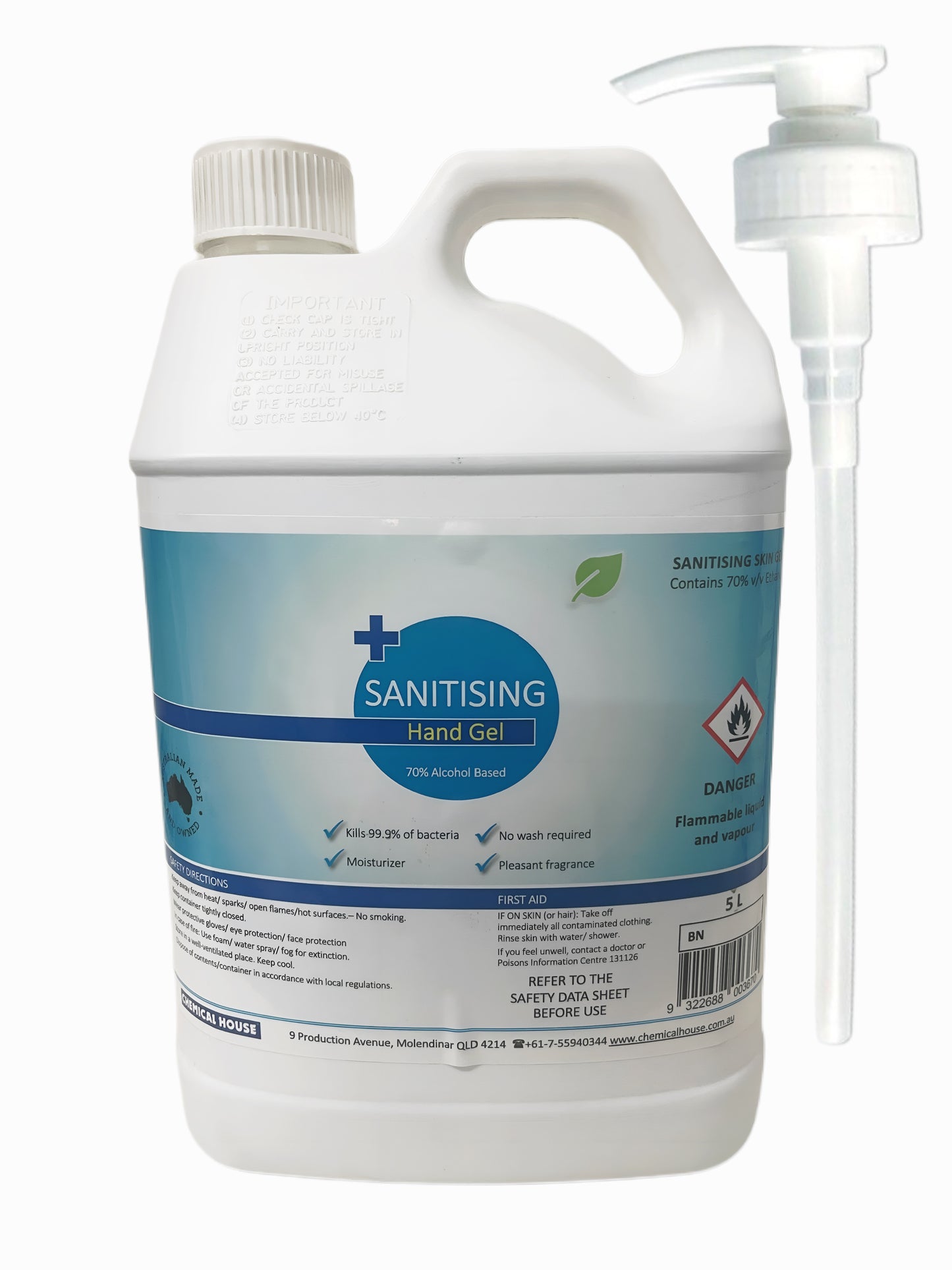SANITISING SKIN HAND GEL 5L W/ PUMP