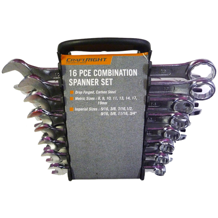 SPANNER SET CRAFTRIGHT 16PCE AF/MM