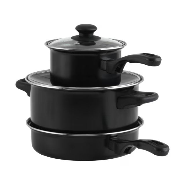 3 PIECE NON-STICK CARBON STEEL COOKWARE SET