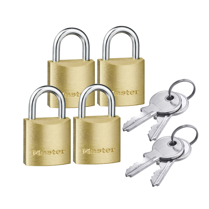 PADLOCK MASTERLOCK 20MM SOLID BRASS 4PK