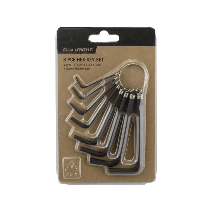 HEX KEYS CRAFTRIGHT 1.5- 6MM METRIC