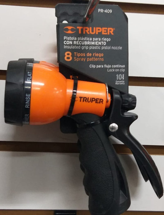 8-PATTERN HOSE NOZZLE W/RUBBER GRIP