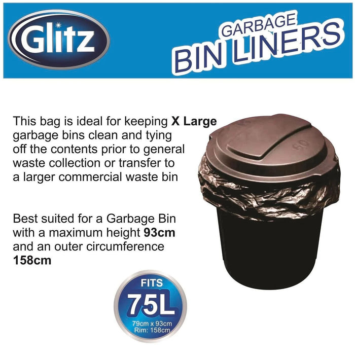 BAGS GARBAGE GLITZ 25PK 75L