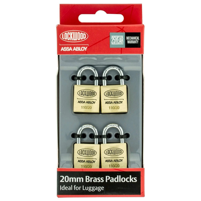 PADLOCK 110 SERIES LOCKWOOD 20MM BRASS 4