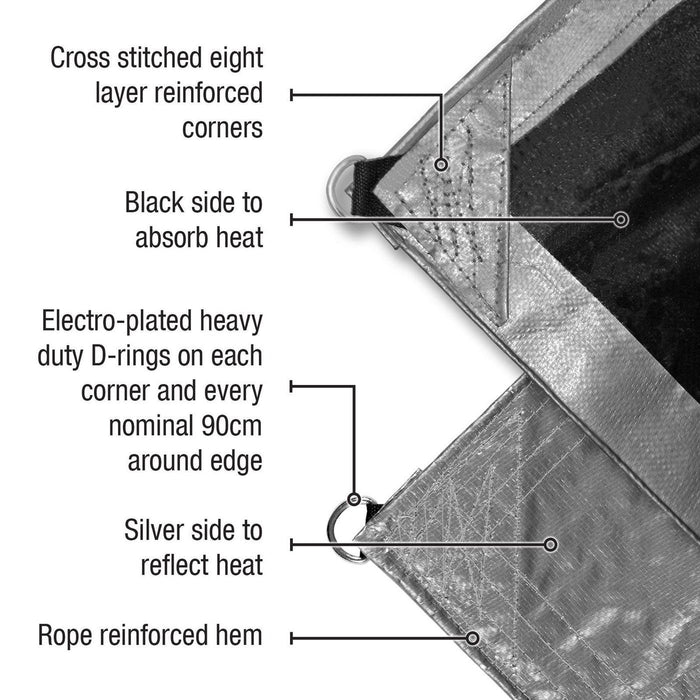 CREEPER TARPAULIN SLIVER/GREY 4.9M X 7.3M HEAVY DUTY