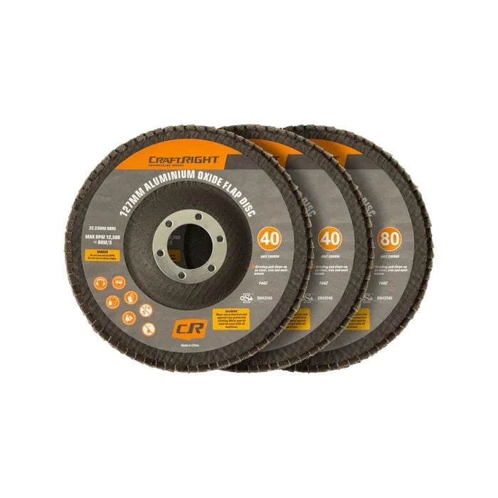 DISC ABRASIVE FLAP CRAFTRIGHT 127MM 3PK