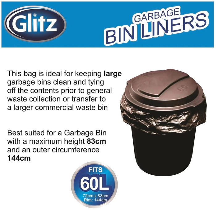 BAGS GARBAGE GLITZ 25PK 60L