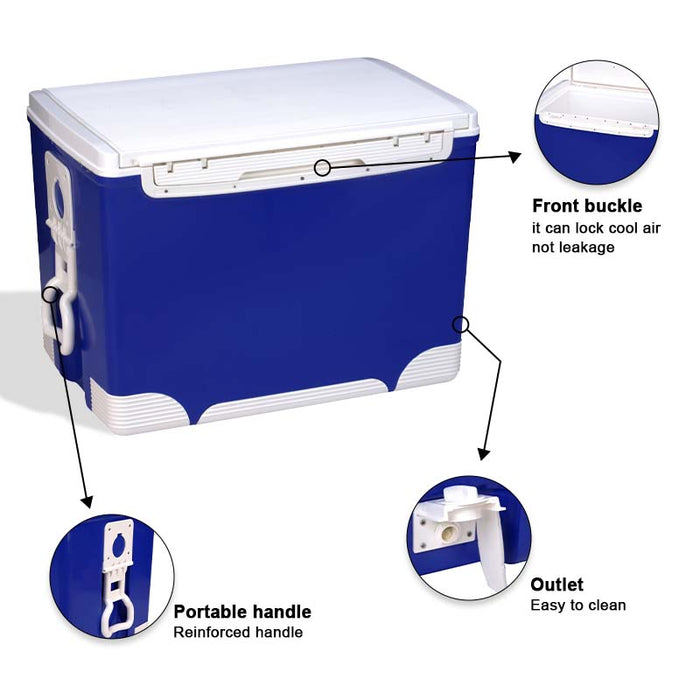 COOLER BOX PP MATERIAL 72 HOURS BLUE 70L