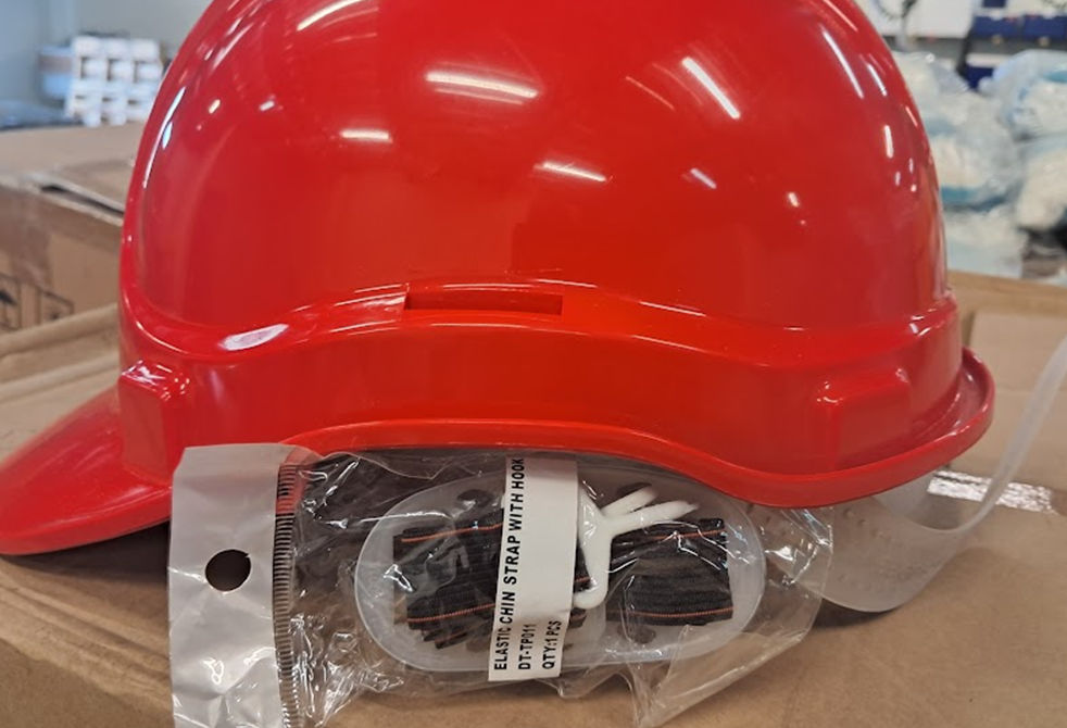 Helmet Safety Red Unlite Vented