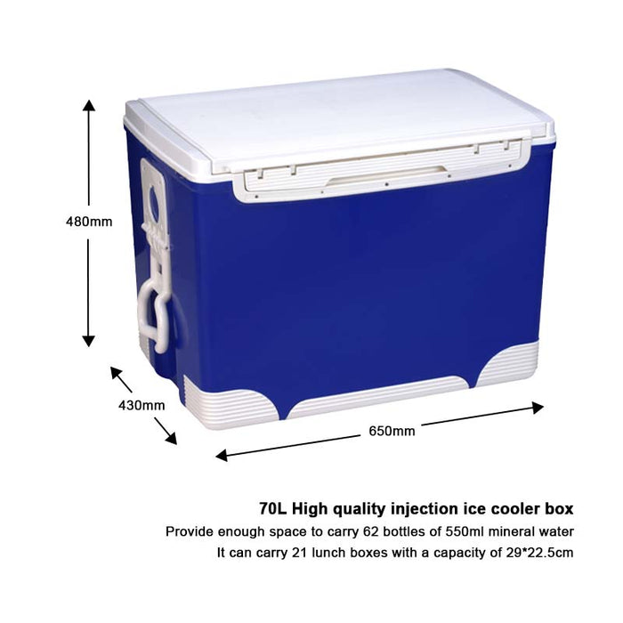 COOLER BOX PP MATERIAL 72 HOURS BLUE 70L