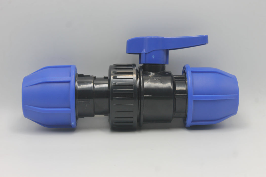 POLY DOUBLE UNION VALVE 63MM