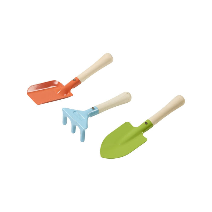 KIDS GARDEN TOOLS SAXON 3PC SET TIMBER 2