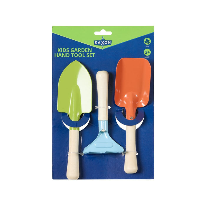 KIDS GARDEN TOOLS SAXON 3PC SET TIMBER 2