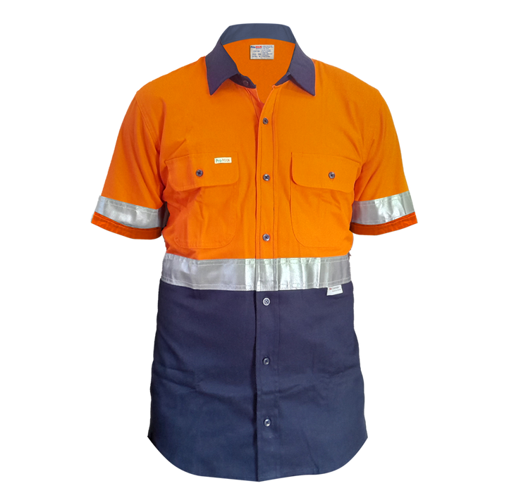 SHIRT SHORT SLEEVE ORANGE NAVY REF