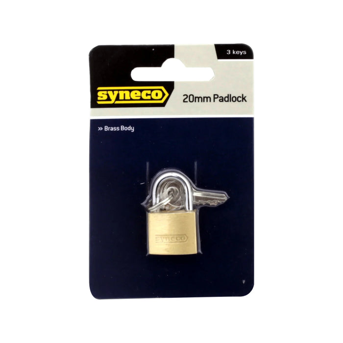 PADLOCK SOILID BRASS SYNECO 20MM HXL-201