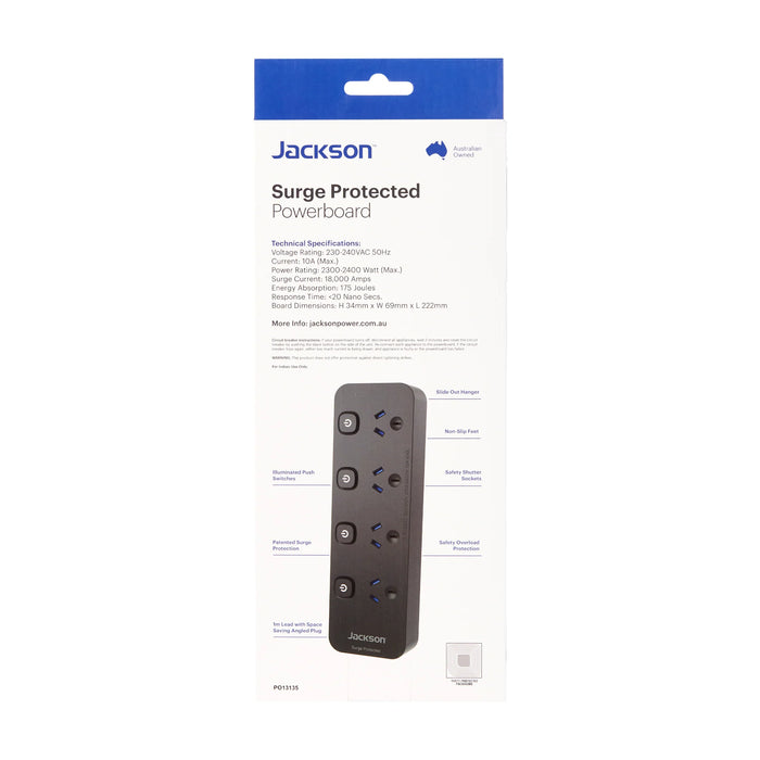 POWERBOARD SURGE PROT JACKSON 4 OUTLET