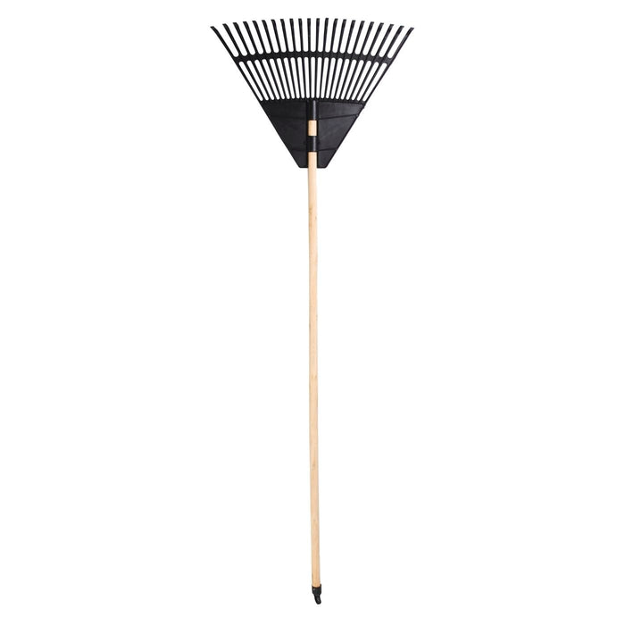 RAKE PLASTIC 44CM BLACK HEAD WOODEN HNDL