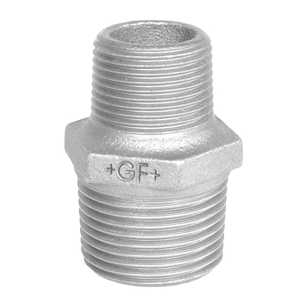 GALV HEX NIPPLE RED 2X1INCH