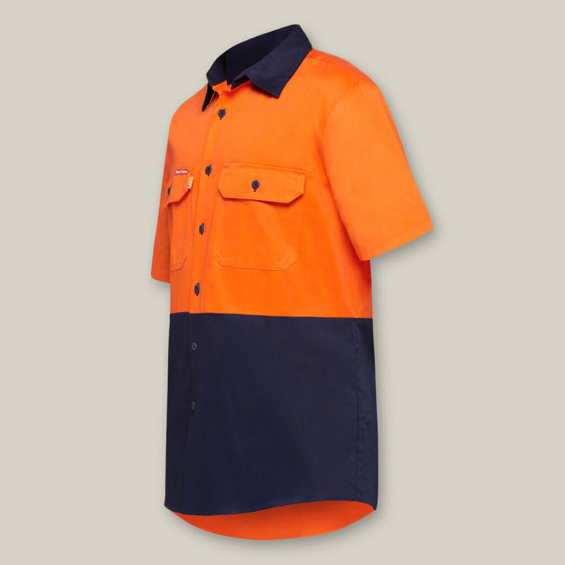 HI-VIS LIGHT WEIGHT VENTED SHORT SLEEVE COTTON SHIRT