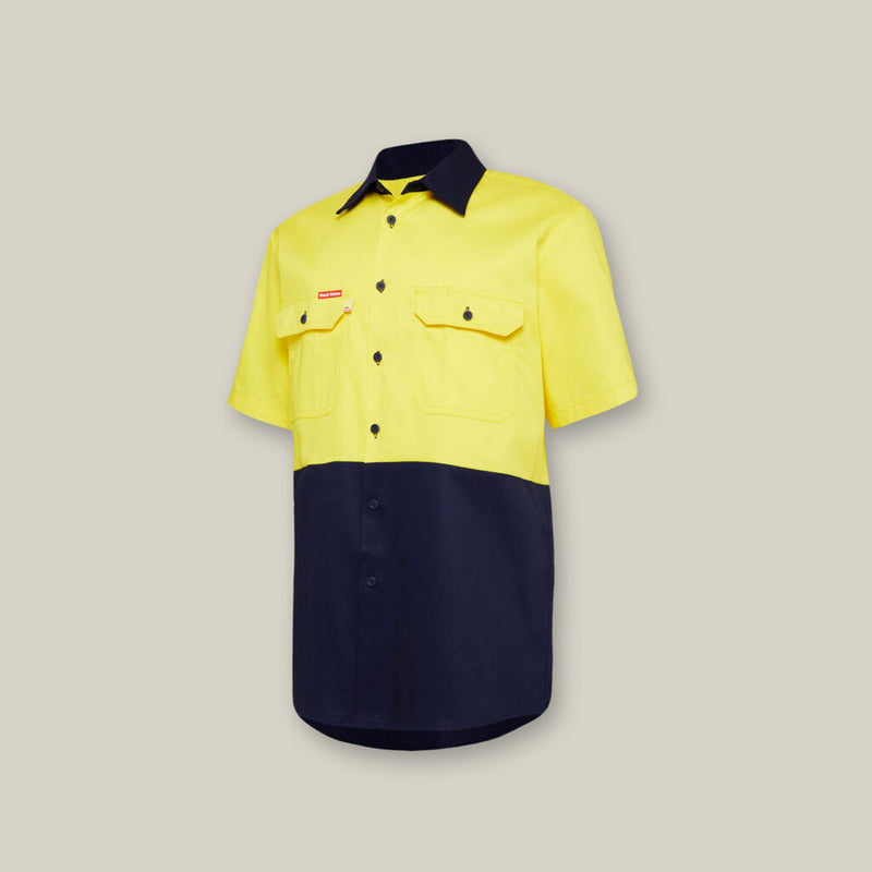 HI-VIS LIGHT WEIGHT VENTED SHORT SLEEVE COTTON SHIRT