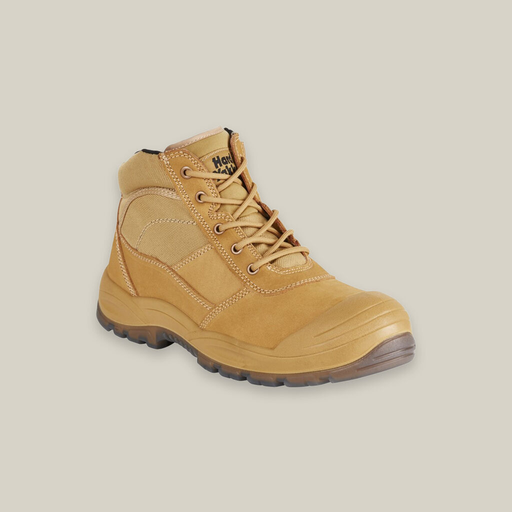 3056 Lace Up & Side Zip Steel Toe Safety Boot - Wheat