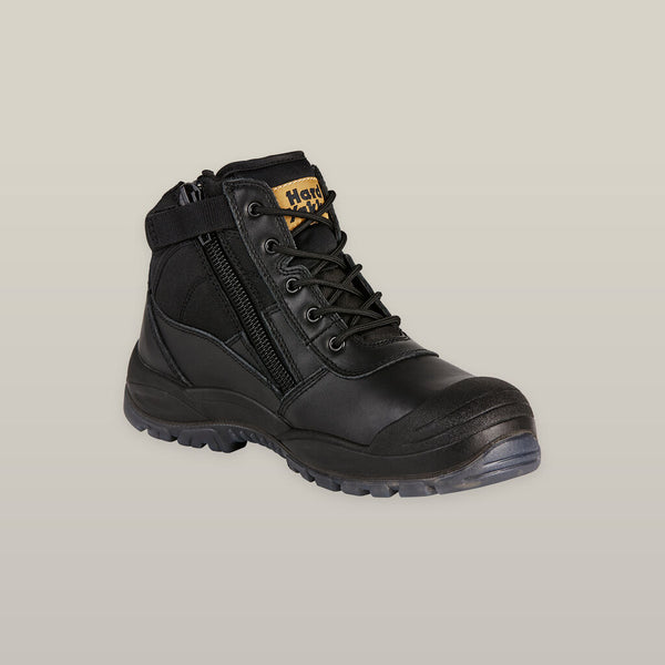 UTILITY ZIP SIDED STEEL TOE SAFETY BOOT - BLACK