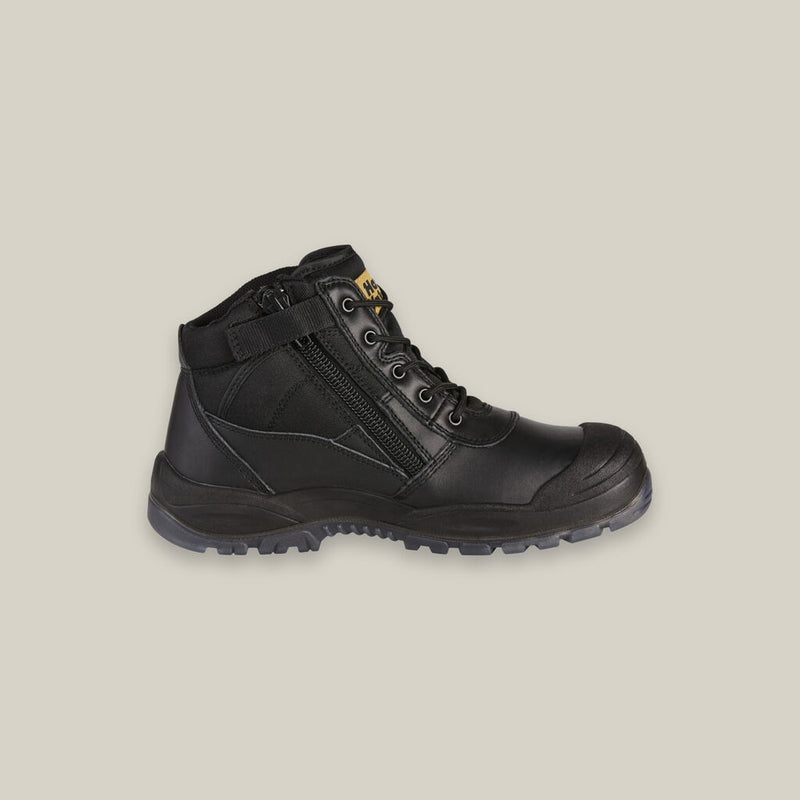 UTILITY ZIP SIDED STEEL TOE SAFETY BOOT - BLACK